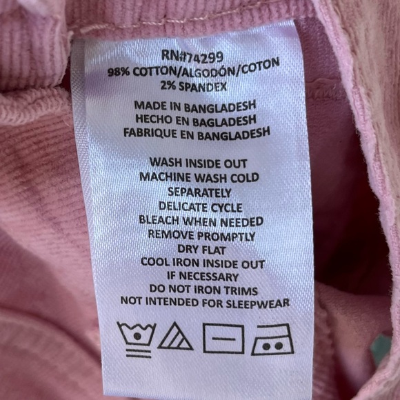 •DKNY• Girls Pink Corduroy Overalls Jumper Dress - Size 3T - Picture 7 of 8